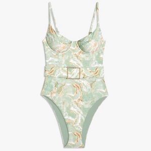 WeWoreWhat Danielle One Piece in Green Onyx